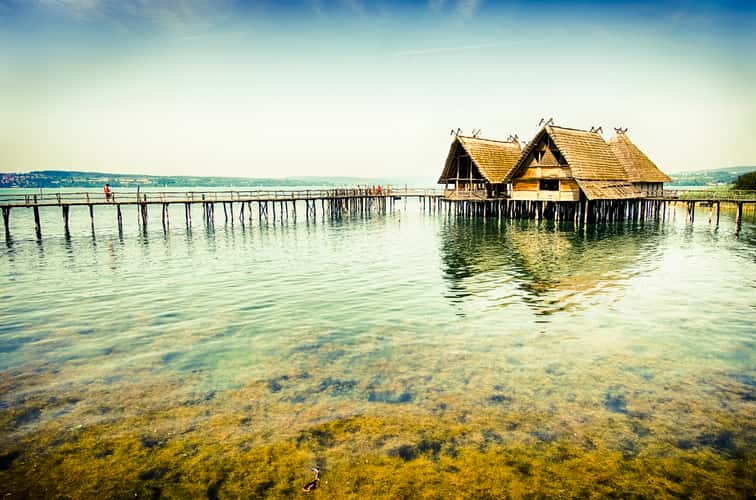 Pile dwellings in Uhldingen on Lake Constance
