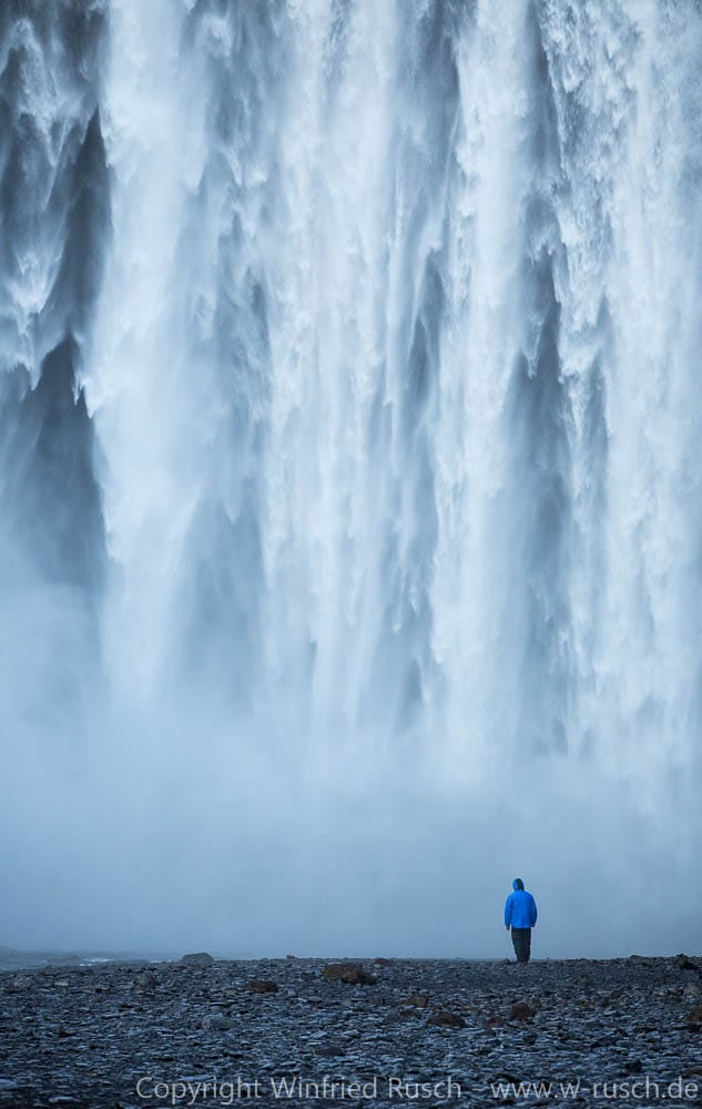 Close up from Skógafoss, Iceland