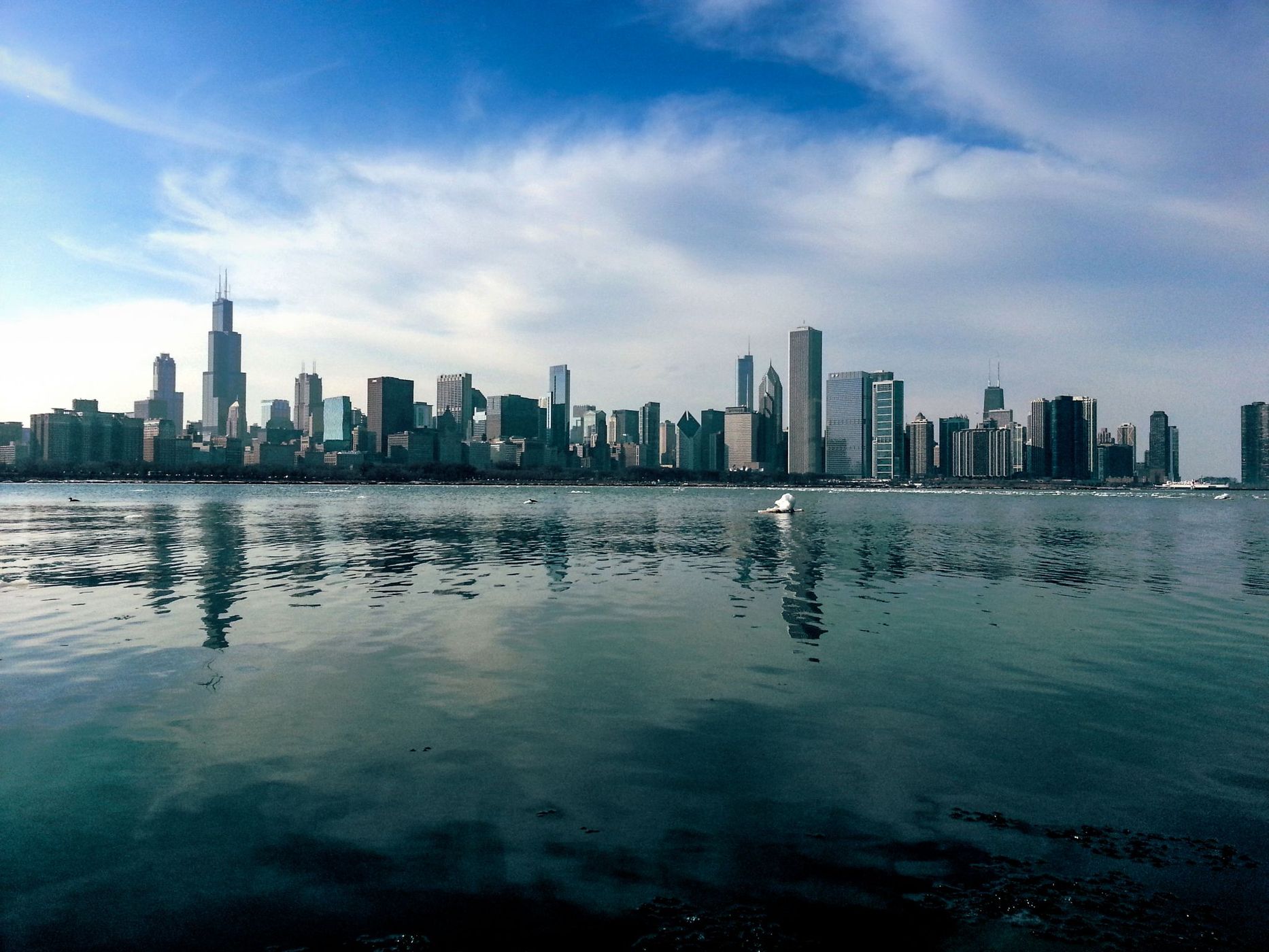 Skyline of Chicago from Adler Planetarium, USA