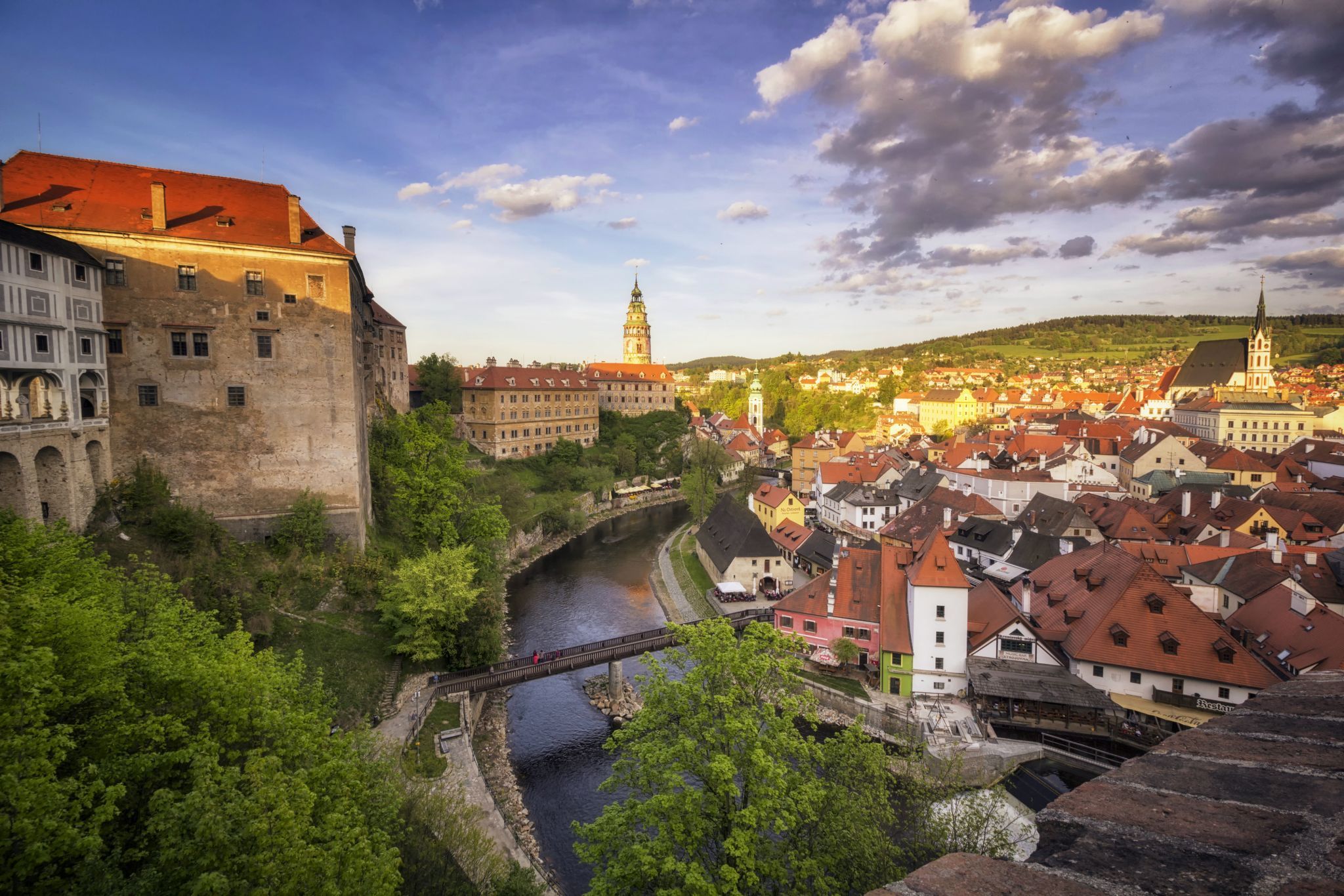 View from State Castle and Chateau Český Krumlov, Czech Republic