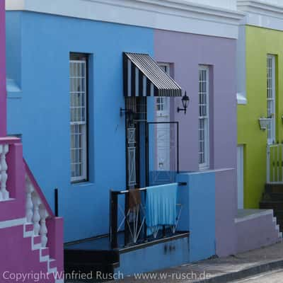 bunte Häuser im Stadtteil Bo-Kaap, South Africa