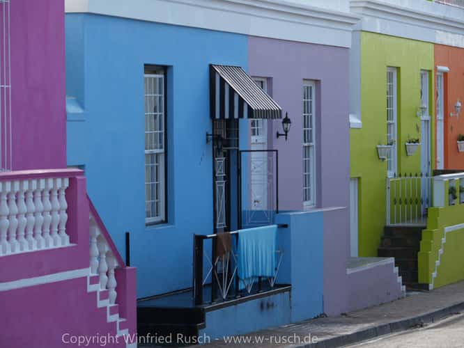 bunte Häuser im Stadtteil Bo-Kaap