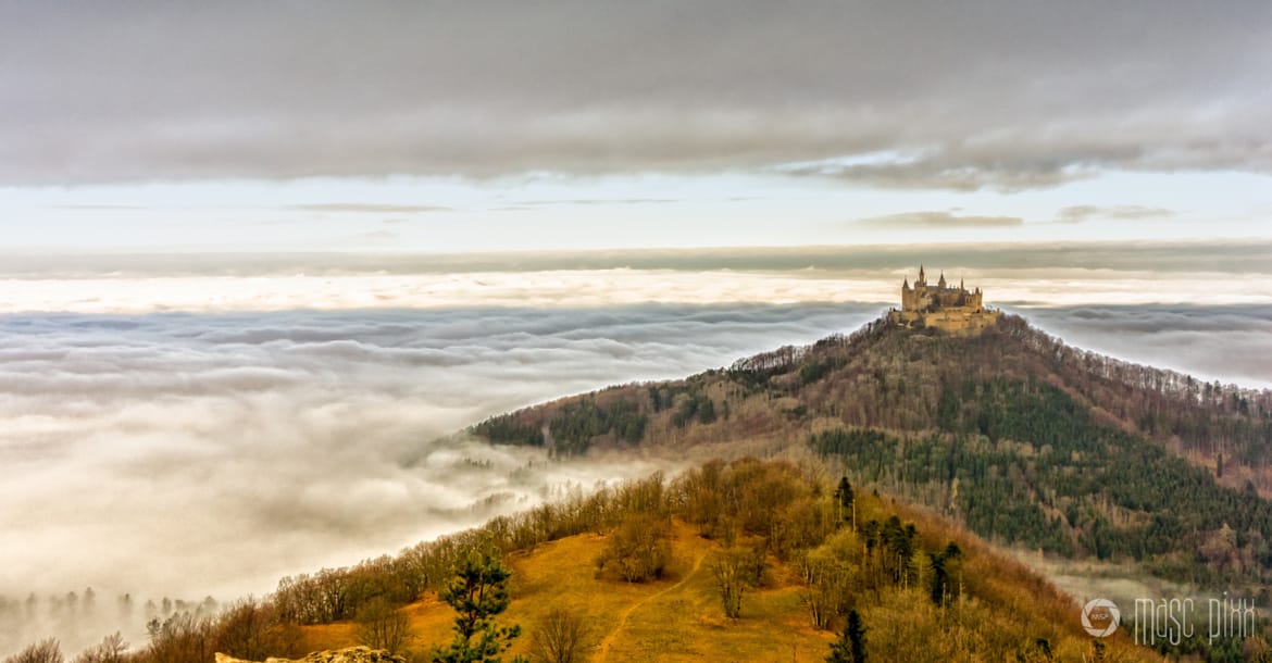 The view on Hohenzollern Castle from Zellerhorn Gipfel, Germany
