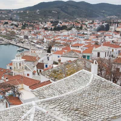 Blick über Skópelosstadt, Greece