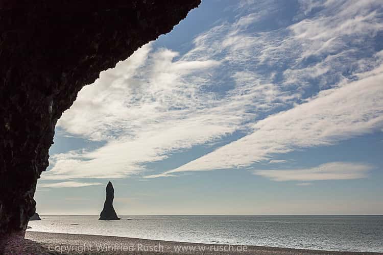 Reynisdrangar, the black basalt sea stacks near Vik