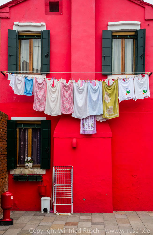 Hinterhof in Burano, Italy
