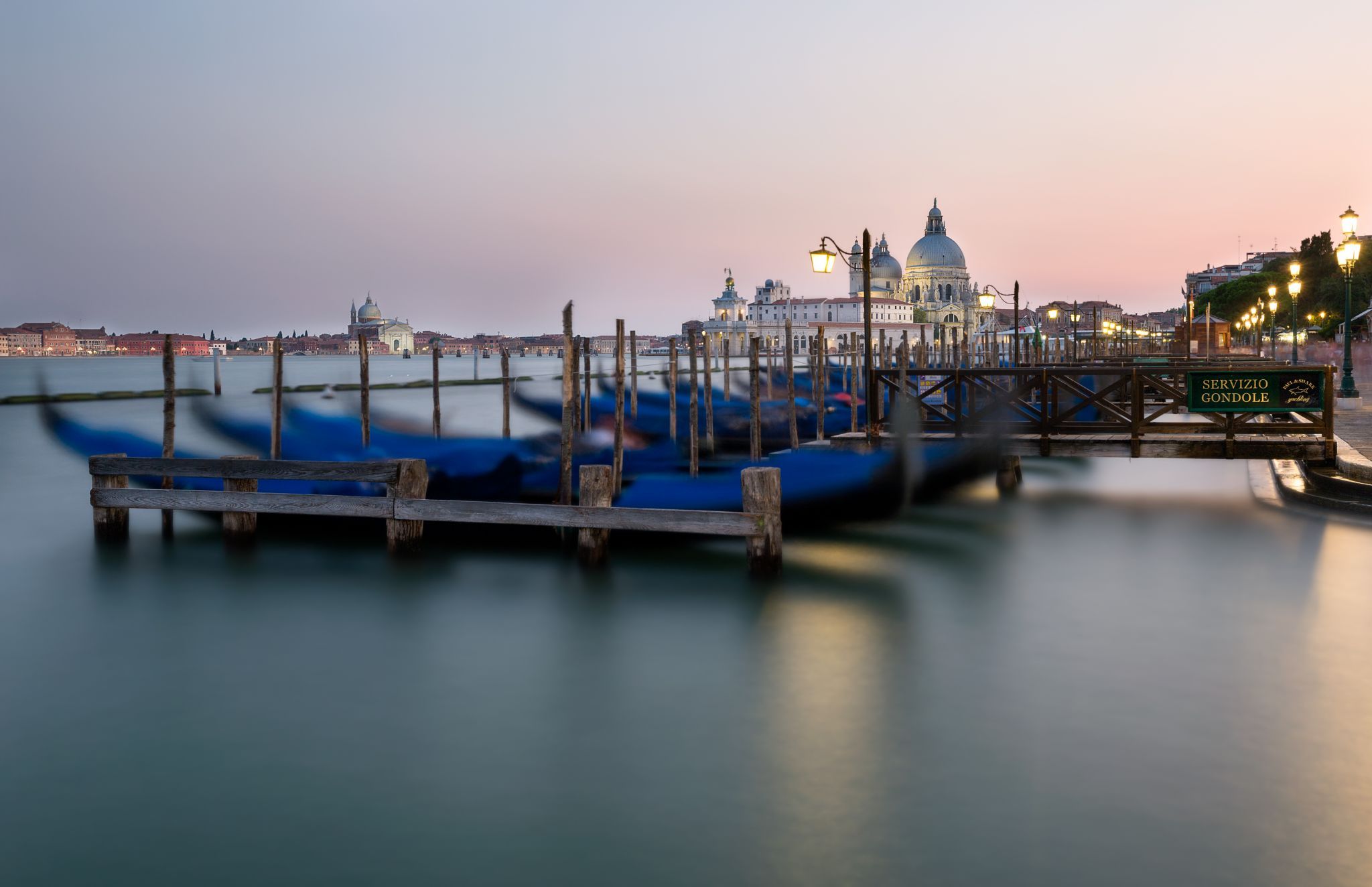Moving Gondolas at Grand Canal, Venice, Italy