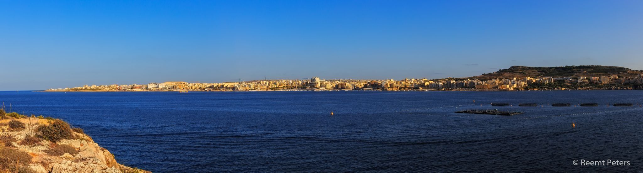 Panorama of Saint Pauls Bay, Malta