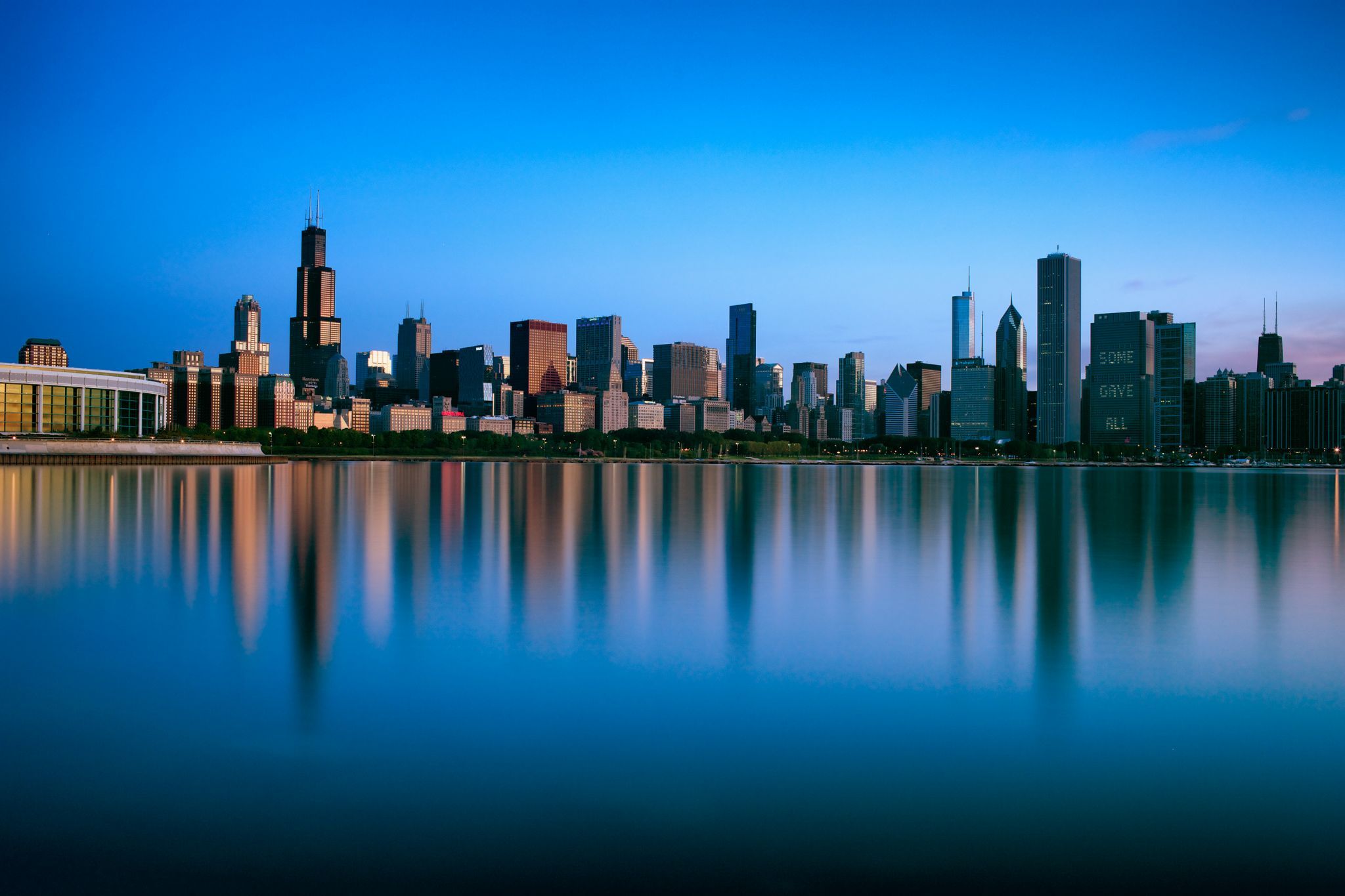 Skyline of Chicago from Adler Planetarium, USA