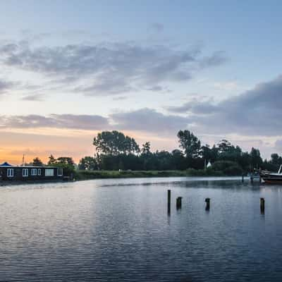 Sunrise on the boat, Netherlands