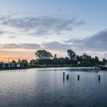 Sunrise on the boat, Netherlands