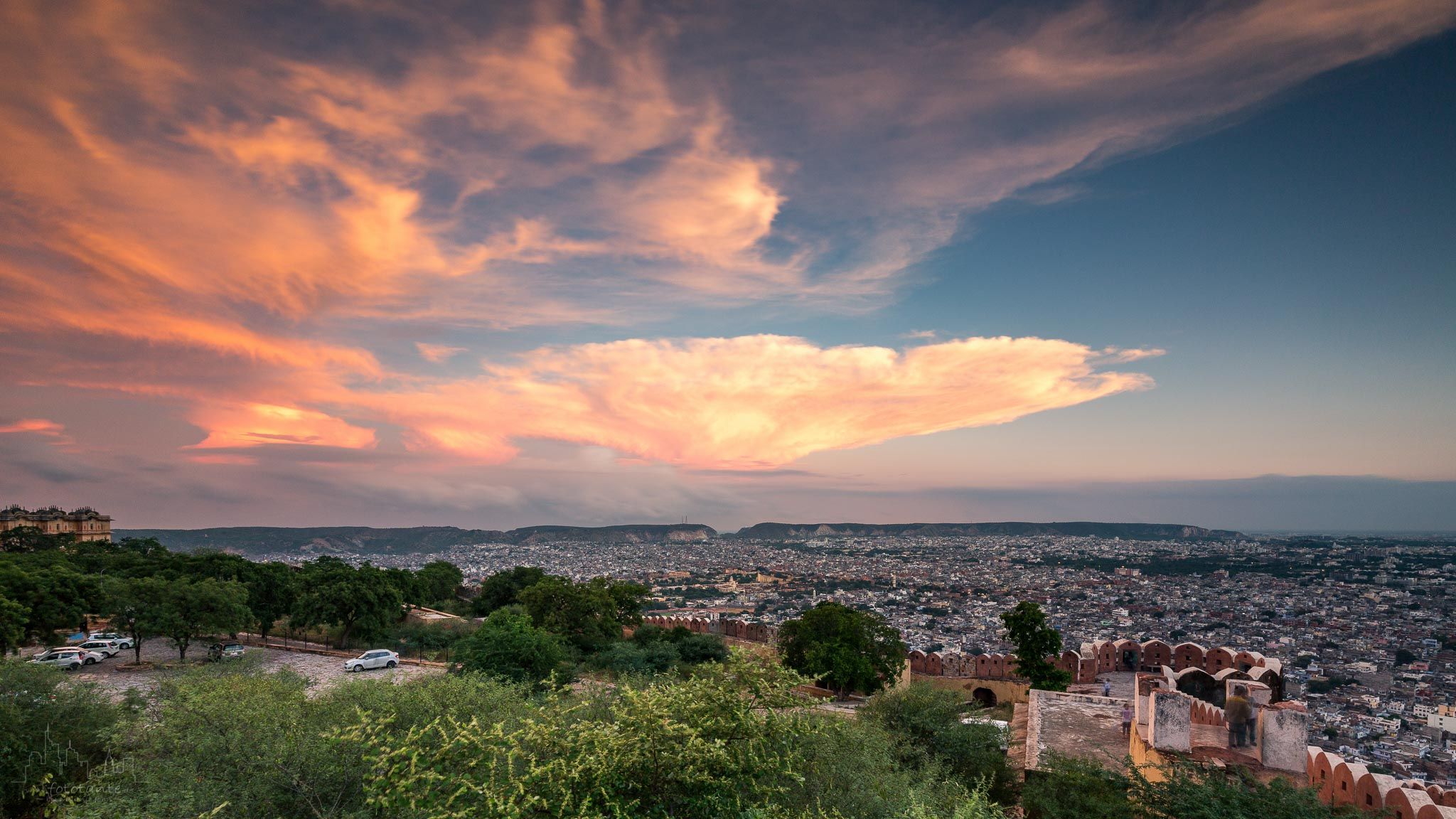 Sunset over Jaipur, India