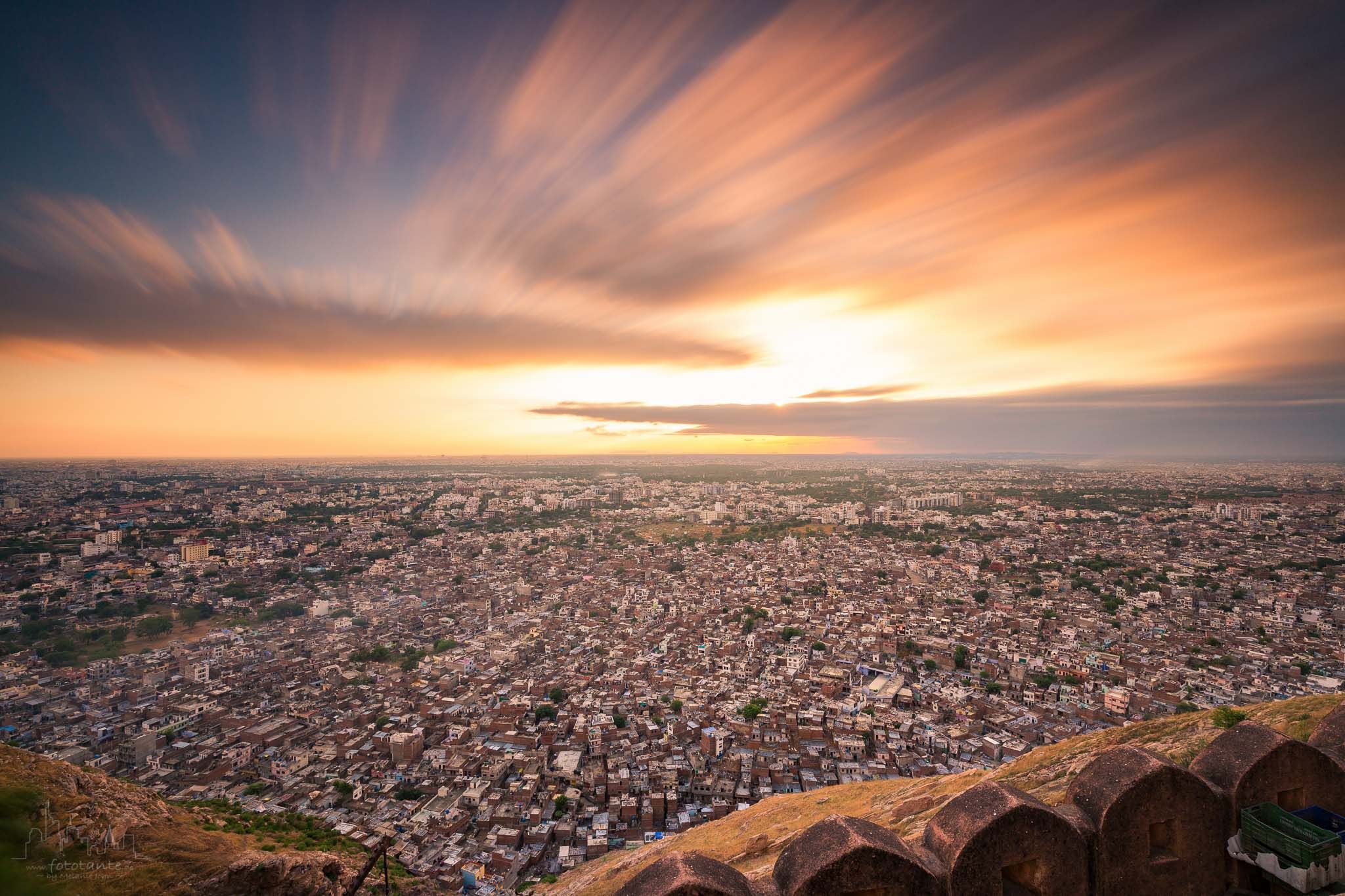 Sunset over Jaipur, India