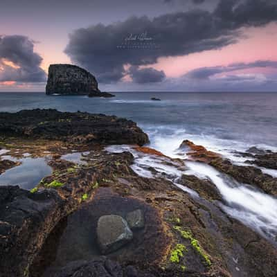 Tidal pools at afterglow, Portugal