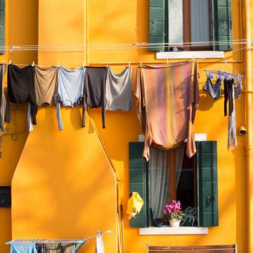 Washing day on Burano, Italy