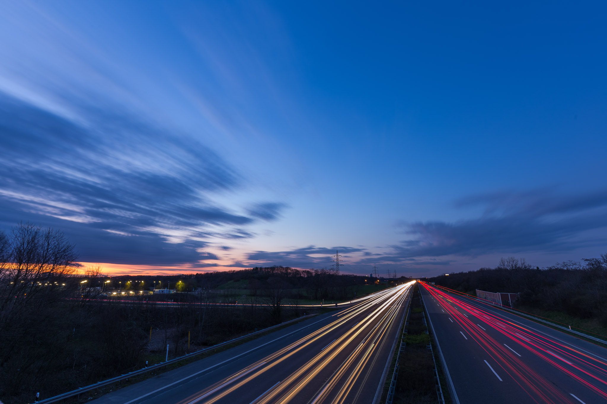 Blue hour at Motorway A 555, Germany