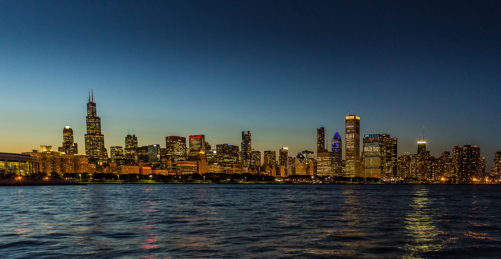 Skyline of Chicago from Adler Planetarium, USA