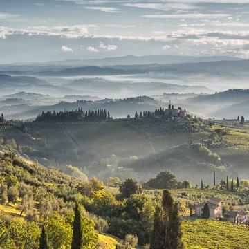Foggy Tuscany, Italy