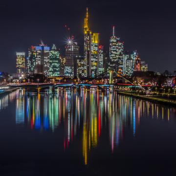View from “Deutschherrenbridge“, Frankfurt am Main, Germany
