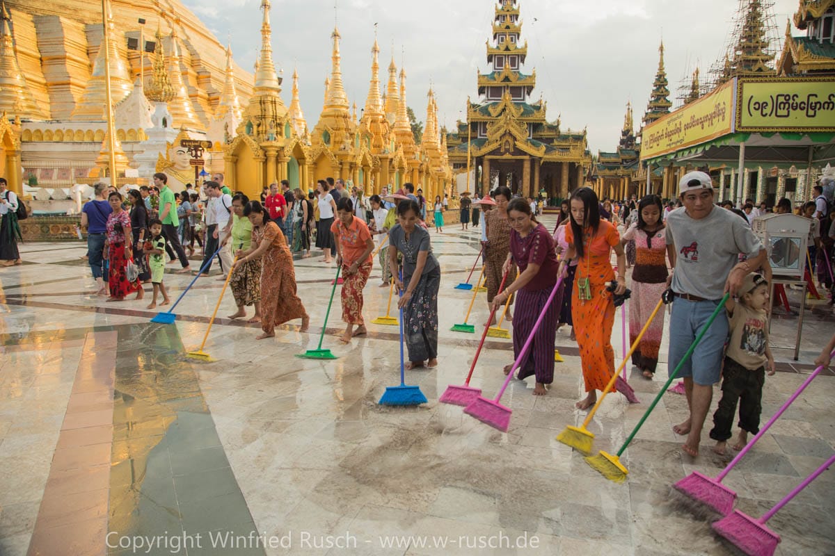 Sunrise at the Shwedagon Pagoda, Myanmar