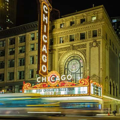 Iconic Chicago Theater on State Street, USA