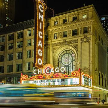 Iconic Chicago Theater on State Street, USA