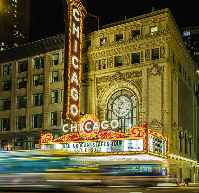 Iconic Chicago Theater on State Street, USA