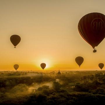 In a balloon over Bagan, Myanmar