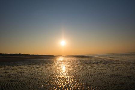 Sunset on the beach in Renesse