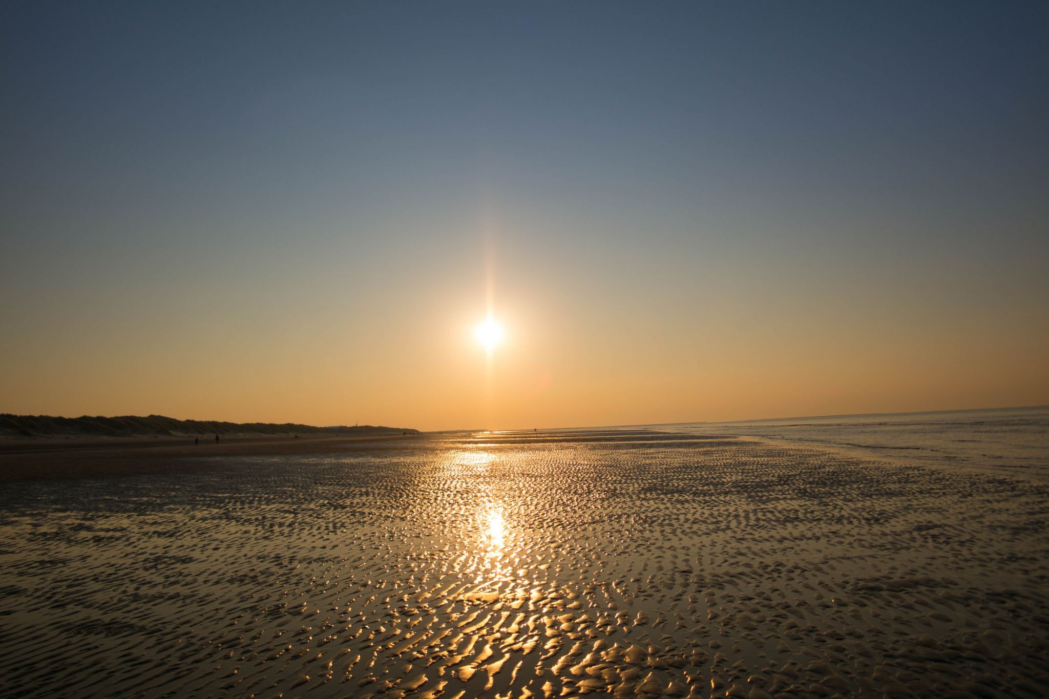 Sunset on the beach in Renesse, Netherlands