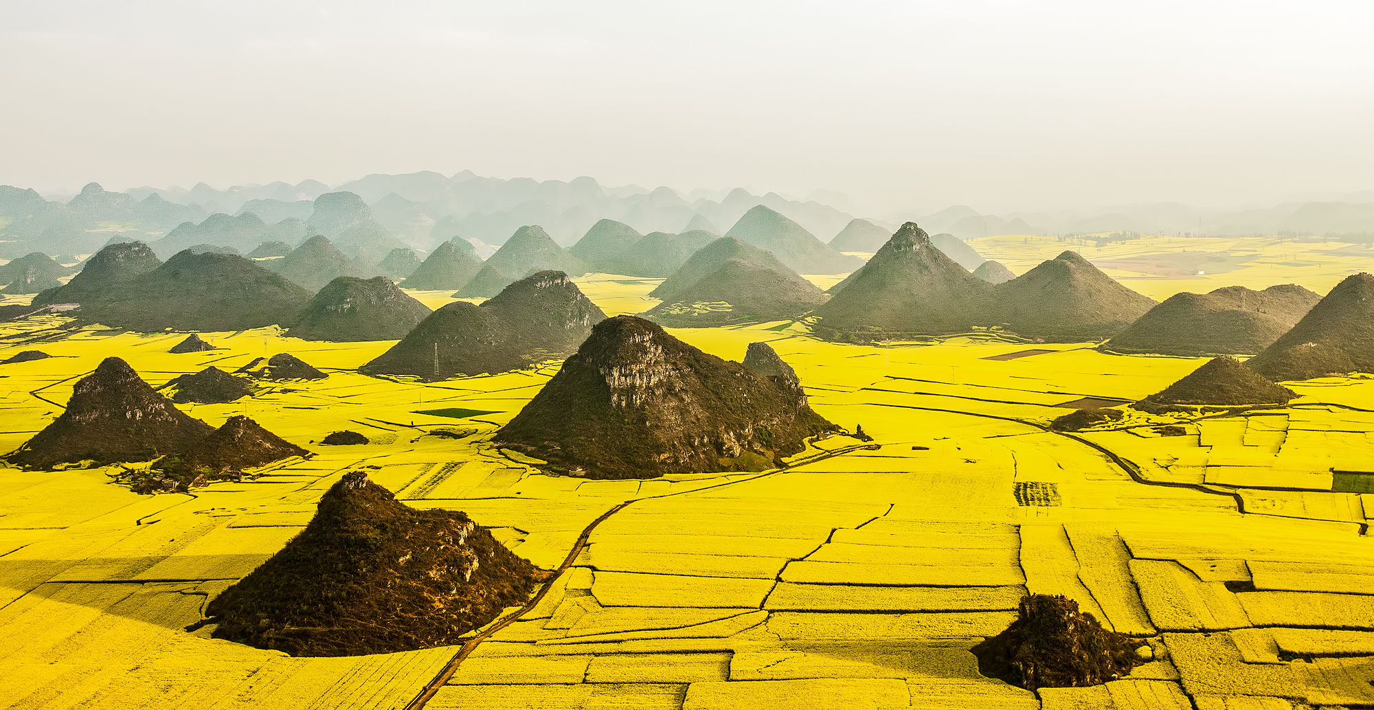 View down to Luoping County, China
