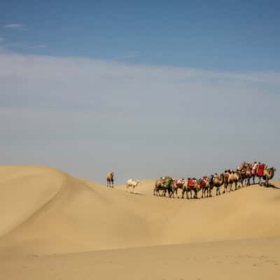 On the way in the Taklamakan Desert, China