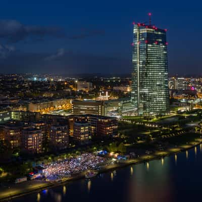 View from Main Plaza (Lindner Hotel) to EZB, Germany