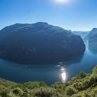 Viewpoint to Geiranger and the seven sisters, Norway