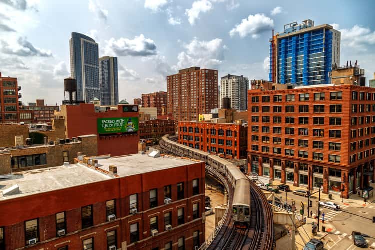 Train from Wells Kinzie Garage, Chicago