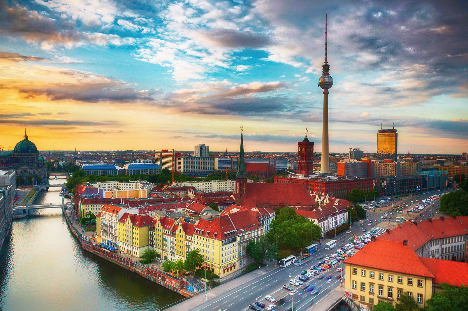 Berlin Skyline from Fischerinsel Skyscraper, Germany
