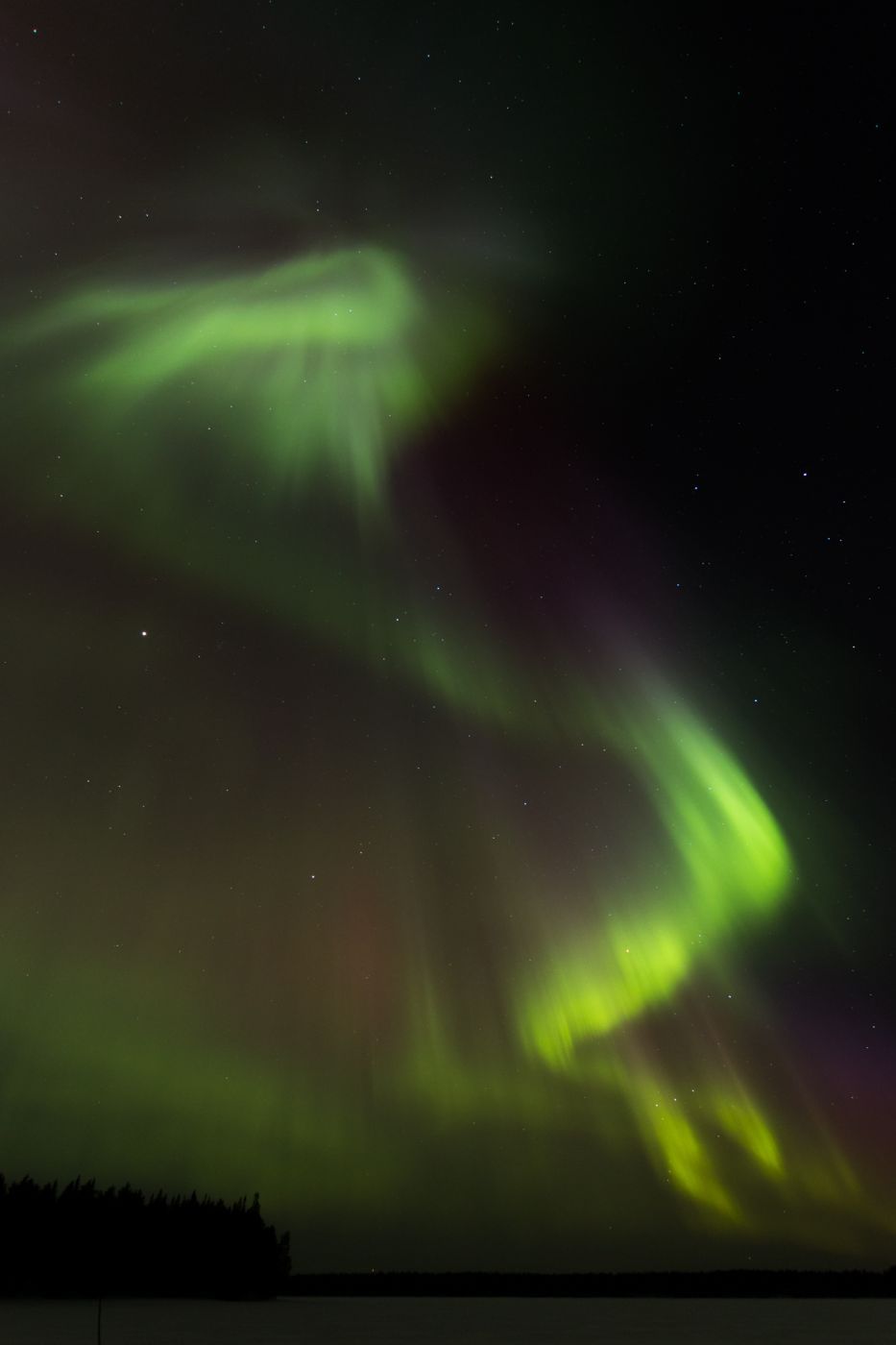 Northern Lights seen from Ollilian Lomamajat, Finland