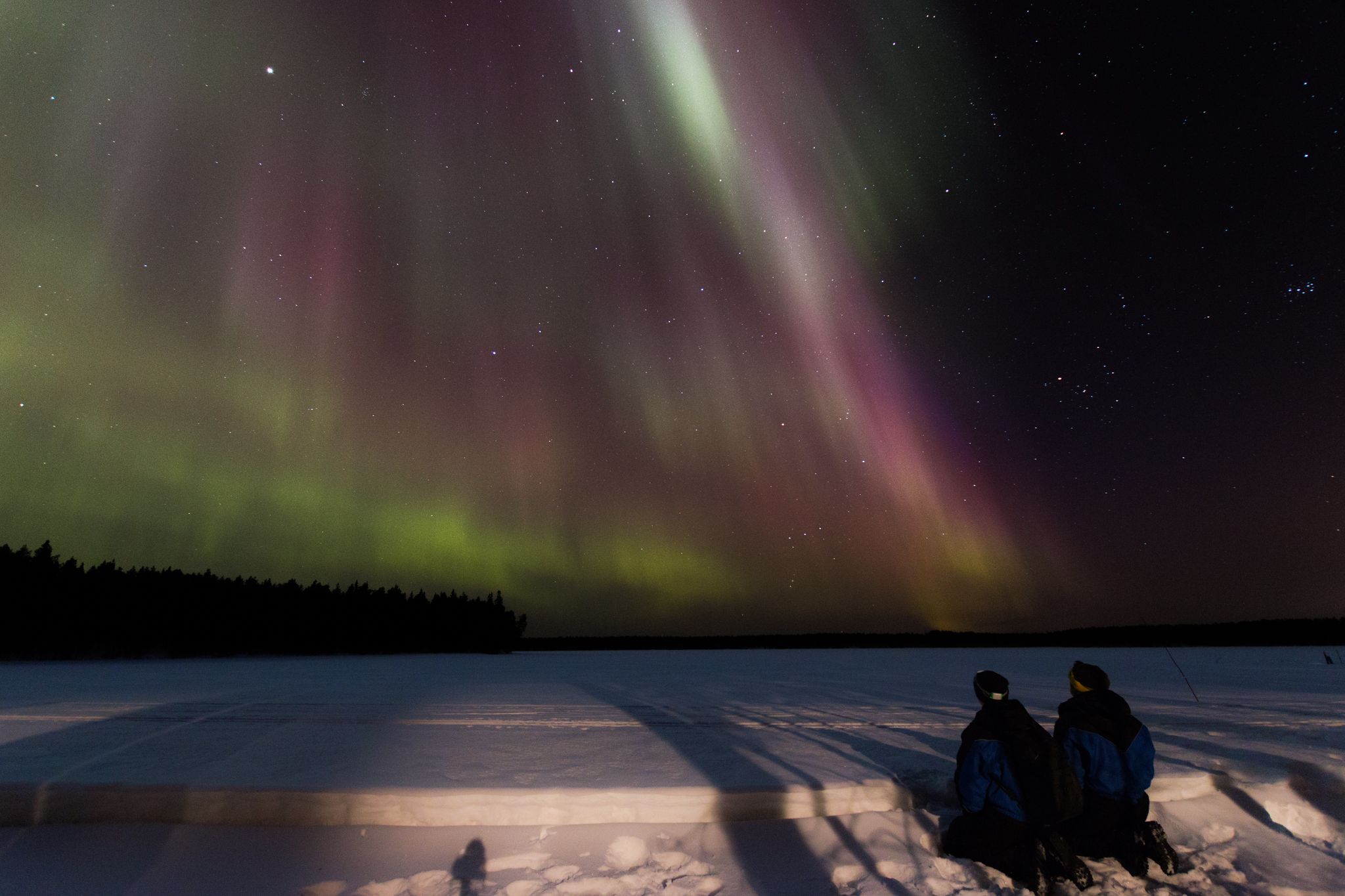 Northern Lights seen from Ollilian Lomamajat, Finland