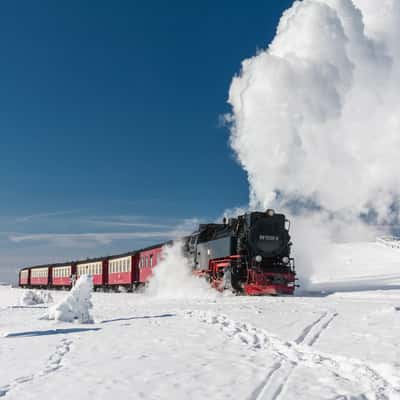 Steam train, Brocken, Harz, Germany