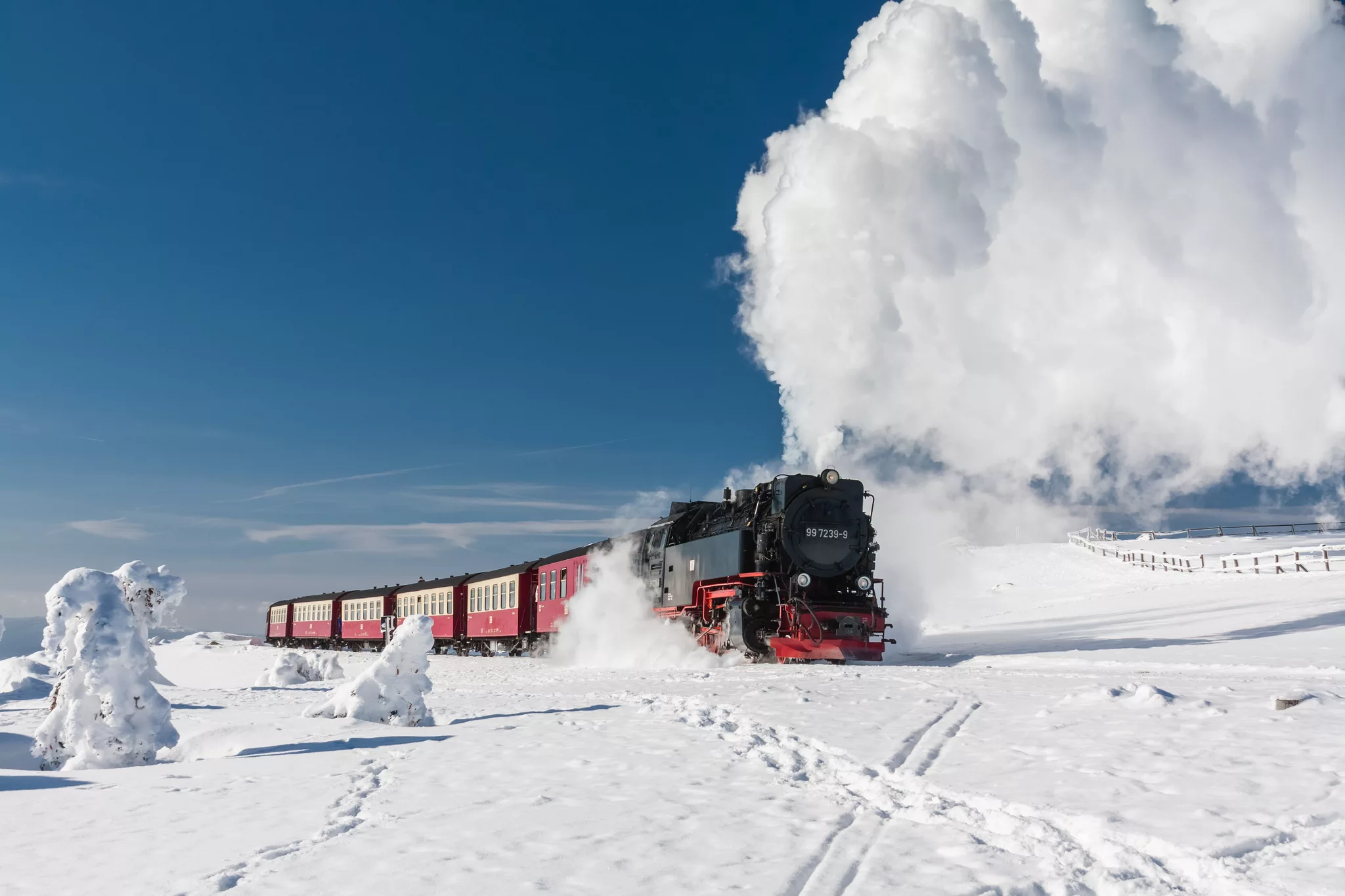 Steam train, Brocken, Harz, Germany