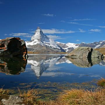 View to Matterhorn from Stelli Lake, Switzerland