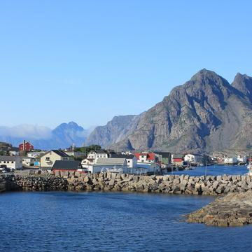 View to Henningsvær, Norway