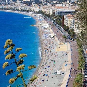 View to Nice beach, France