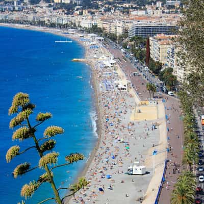 View to Nice beach, France