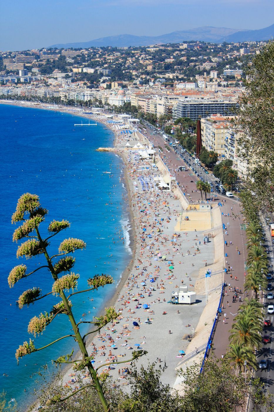 View to Nice beach, France