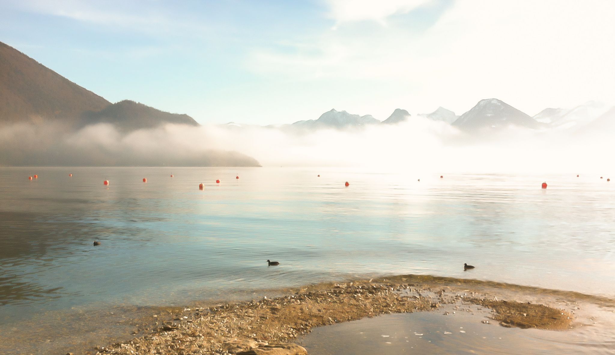 Wolfgangsee and Mountain range, Austria