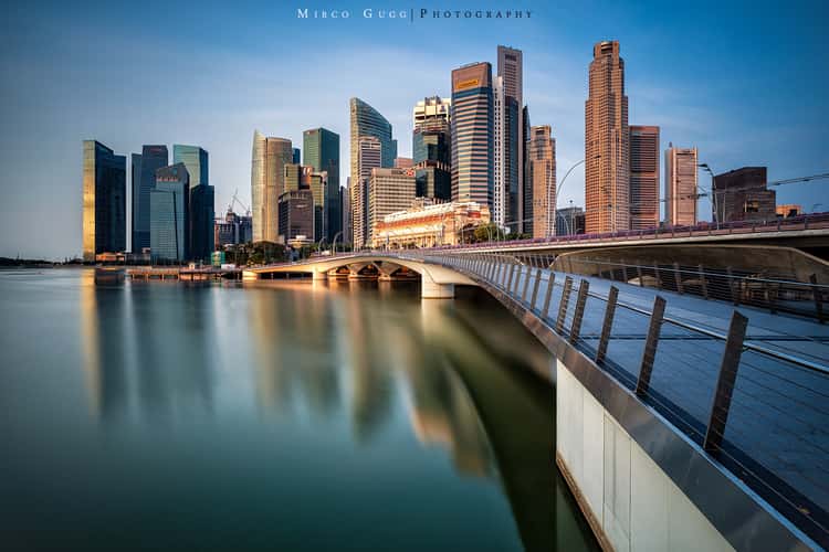 View of Financial District with Jubilee Bridge