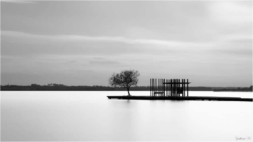 Ponton du lac d'Azur, Landes