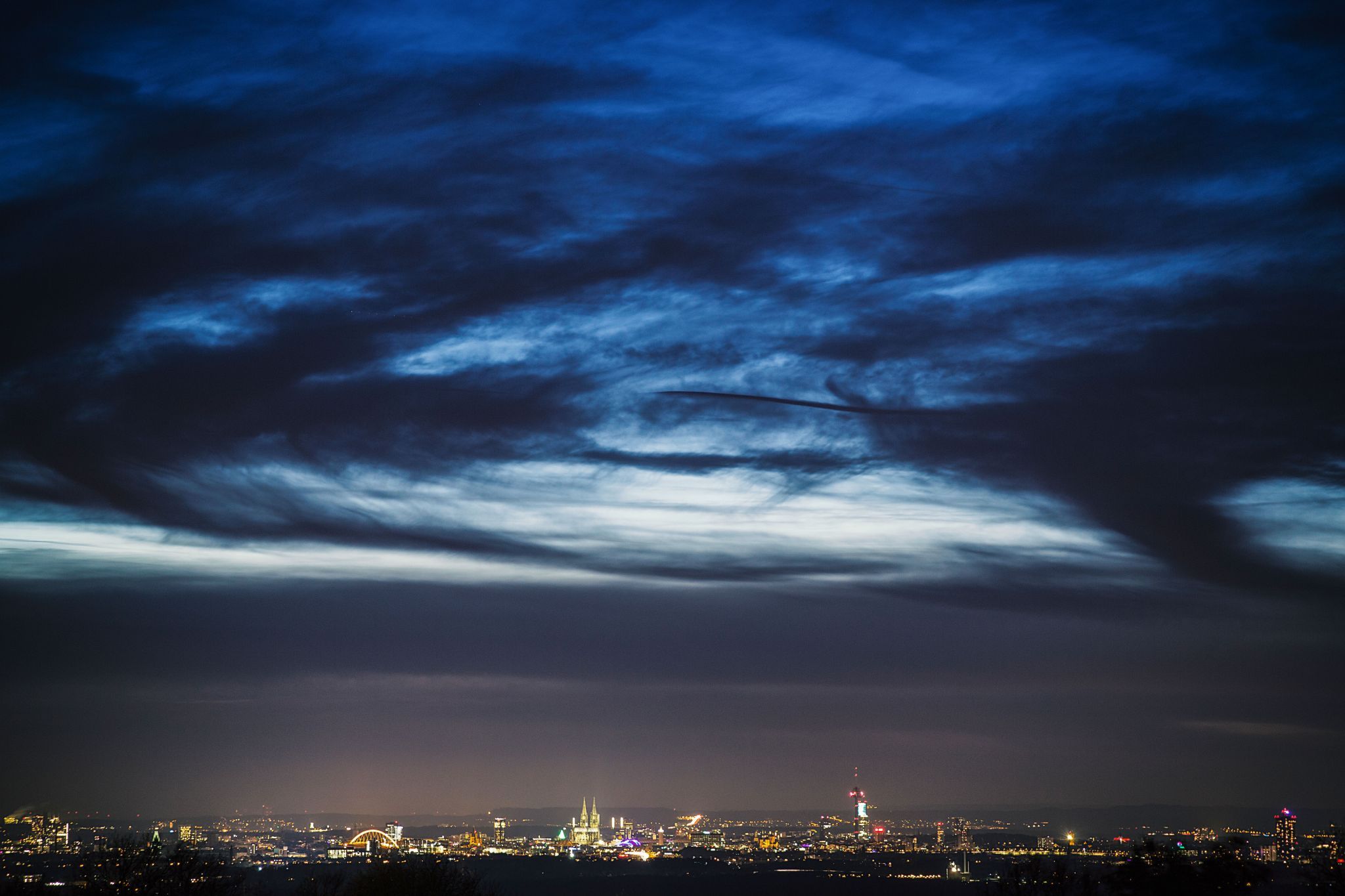 View over Cologne from Bergisch Gladbach, Germany