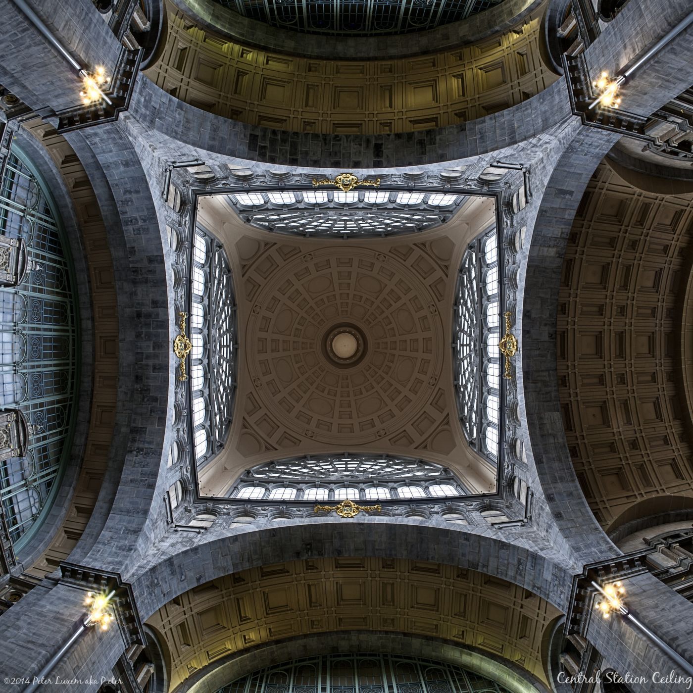 Ceiling of the Antwerp Central Station, Belgium